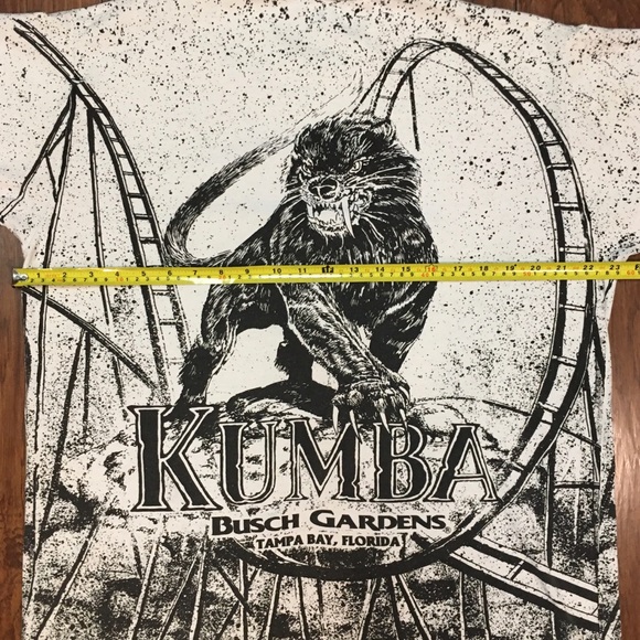 Vtg single stitch Kumba roller coaster all over print T-shirt - Picture 11 of 12